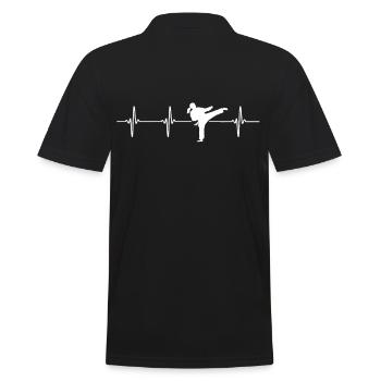 Kampfsport Kickboxen Karate Taekwondo Geschenk - Männer Poloshirt - Schwarz - Hinten - Kai (181cm)