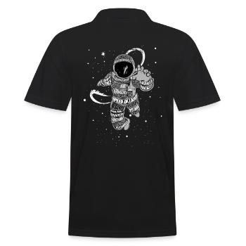 Astronaut Kosmonaut Space Weltall Geschenk Nasa - Männer Poloshirt - Schwarz - Hinten - Kai (181cm)