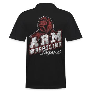 Arm Wrestling Armwrestling Retro Vintage Gift - Men's Polo Shirt - black - Back - Kai (181cm)