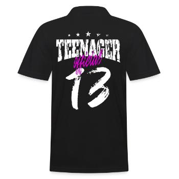 Teenager Jugendlicher Geschenk Geschenkidee - Männer Poloshirt - Schwarz - Hinten - Kai (181cm)