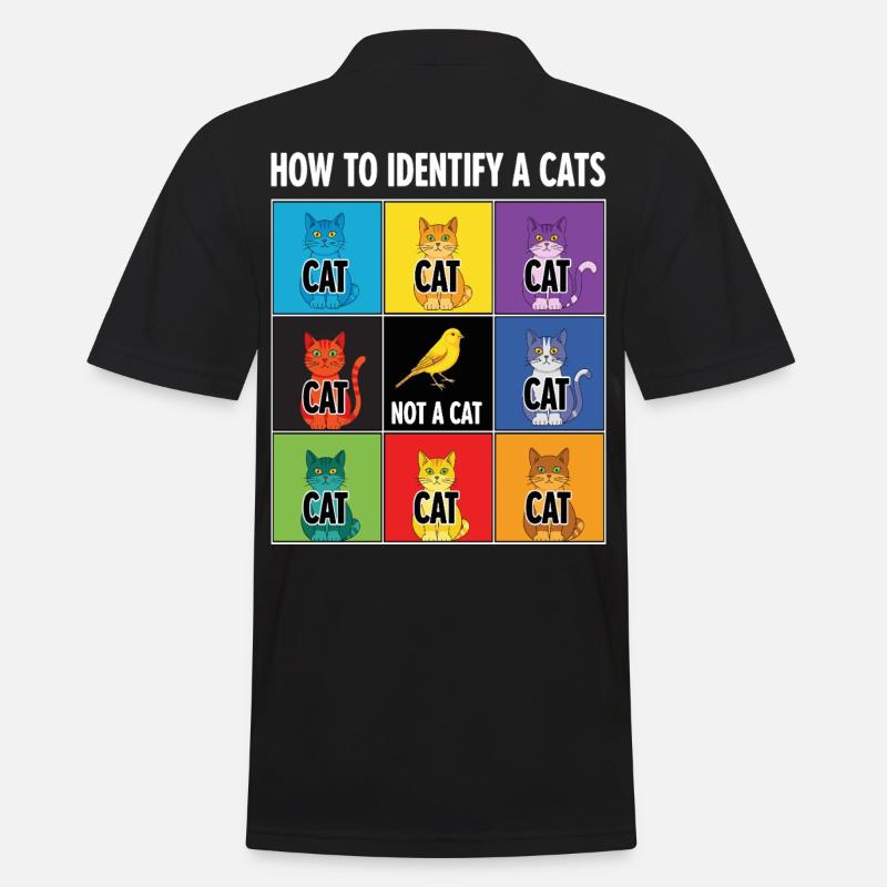 Guide d’identification des chats - Polo Homme - noir