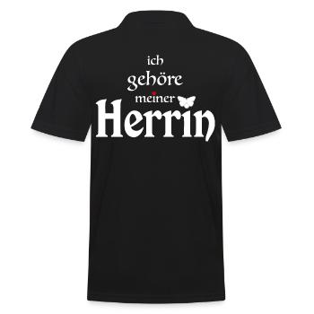 Ich gehöre meiner Herrin - Design für Sklaven. - Männer Poloshirt - Schwarz - Hinten - Kai (181cm)