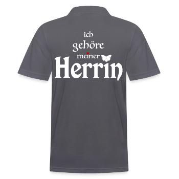Ich gehöre meiner Herrin - Design für Sklaven. - Männer Poloshirt - Anthrazit - Hinten - Nico (186cm)
