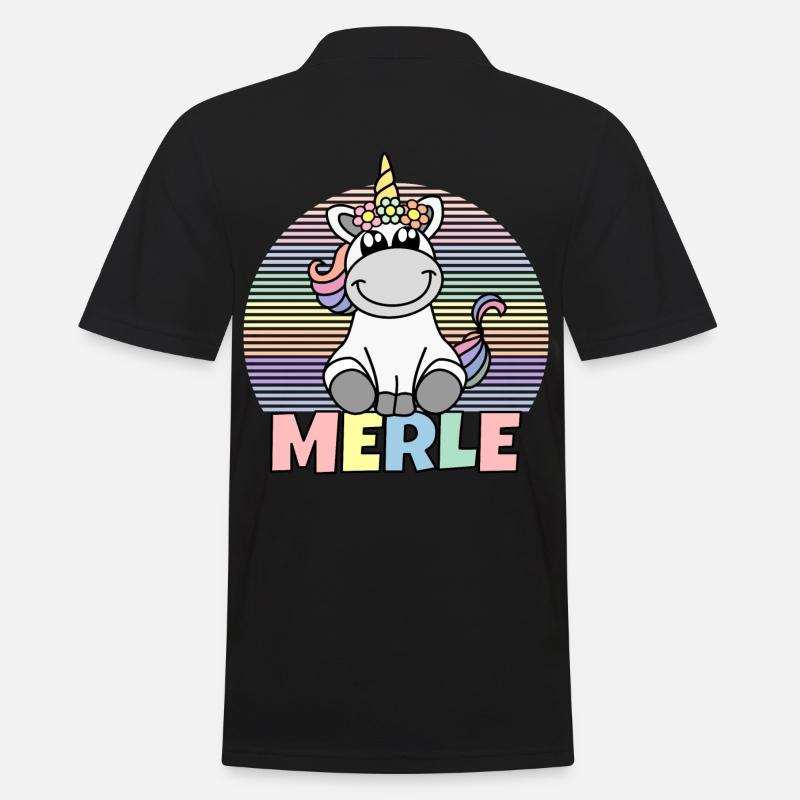 Merle Einhorn Name - Männer Poloshirt - Schwarz