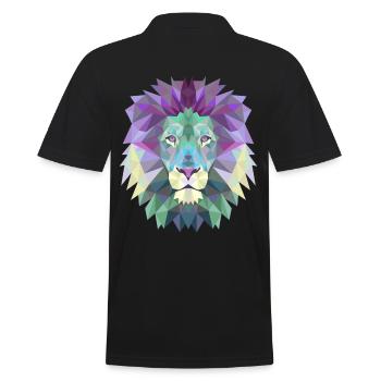 LION POLYGON - Men's Polo Shirt - black - Back - Kai (181cm)