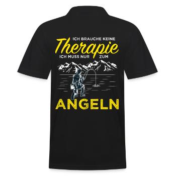 Angler Fischerei Angeln Berge Therapie - Männer Poloshirt - Schwarz - Hinten - Kai (181cm)