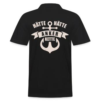 Would have anchor chain | Retro Vintage - Men's Polo Shirt - black - Back - Kai (181cm)