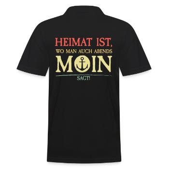 Heimat Moin Norddeutsch | Ancre rétro vintage - Polo Homme - noir - Dos - Kai (181cm)