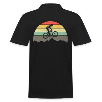 Vélo de montagne VTT Vélo Rétro Vintage Montagnes Vélo - Polo Homme - noir - Dos - Kai (181cm)