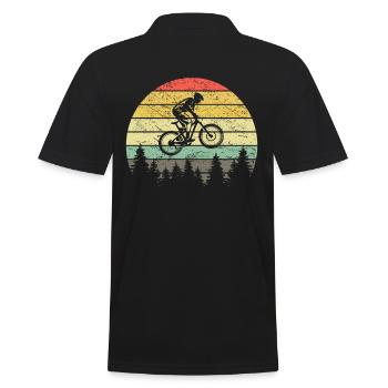 Cadeau de vélo vintage VTT rétro VTT - Polo Homme - noir - Dos - Kai (181cm)