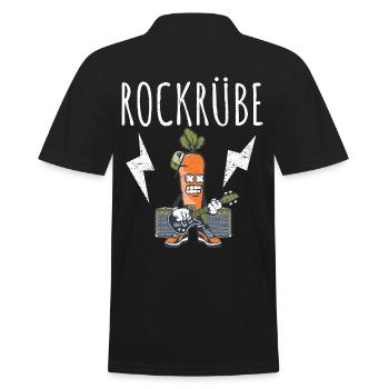 ROCK RÜBE Karotte Gitarre Retro Vintage - Men's Polo Shirt - black - Back - Kai (181cm)