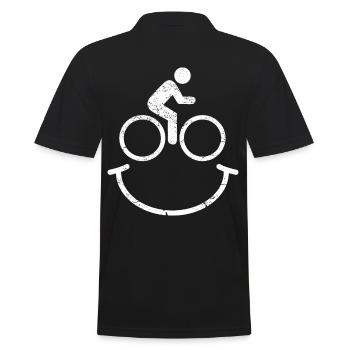 Happy Bike Fun Humor Radfahrer Fahrrad Geschenk - Männer Poloshirt - Schwarz - Hinten - Kai (181cm)