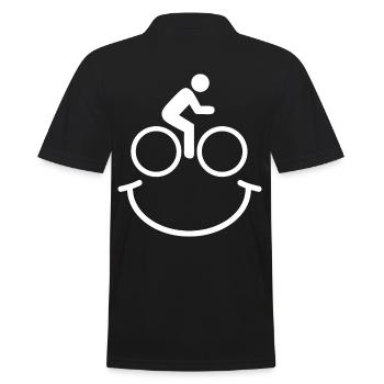 Radfahrer Smile Emoticon Rad Lustige Geschenkidee - Männer Poloshirt - Schwarz - Hinten - Kai (181cm)