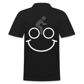 Radfahrer Smile Fahrrad Rennrad MTB Emoticon - Männer Poloshirt - Schwarz - Hinten - Kai (181cm)