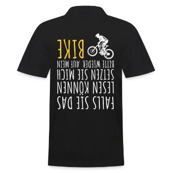 BIKE Radfahrer MTB Lustiger Fahrrad Spruch Witzig - Männer Poloshirt - Schwarz - Hinten - Kai (181cm)