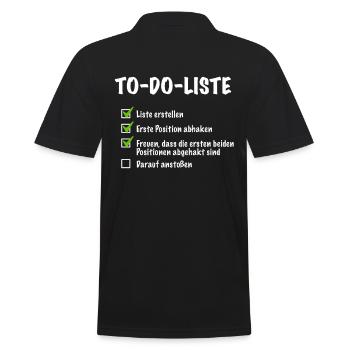 To Do Liste Coole Party Geschenkidee Checkliste - Männer Poloshirt - Schwarz - Hinten - Kai (181cm)
