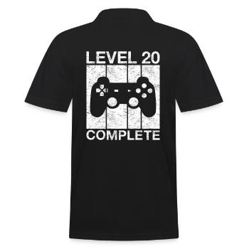 20th Birthday Gaming Level 20 Complete Vintage - Men's Polo Shirt - black - Back - Kai (181cm)