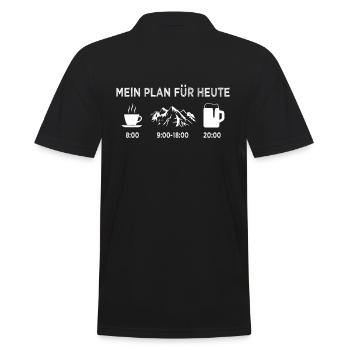 Lustiger Wander Spruch Wandern Kaffee Berge Bier - Männer Poloshirt - Schwarz - Hinten - Kai (181cm)