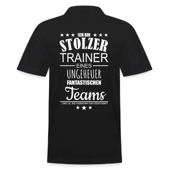 Stolzer Trainer Team Geschenk Verein Mannschaft - Männer Poloshirt - Schwarz - Hinten - Kai (181cm)