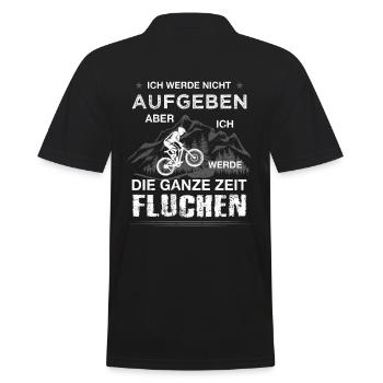 MTB Spruch Nicht Aufgeben Fluchen Fahrrad Berge - Männer Poloshirt - Schwarz - Hinten - Kai (181cm)