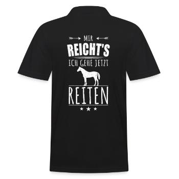 MIR REICHT'S ICH GEHE JETZT REITEN Pferde Spruch - Männer Poloshirt - Schwarz - Hinten - Kai (181cm)