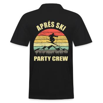 Après ski party crew skiing mountains retro vintage - Men's Polo Shirt - black - Back - Kai (181cm)