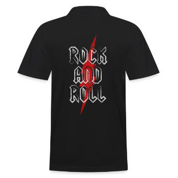 Rock And Roll Rock'N'Roll Heavy Metal Rocker - Männer Poloshirt - Schwarz - Hinten - Kai (181cm)
