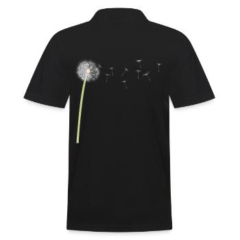 Dandelion dandelion motif seeds flies - Men's Polo Shirt - black - Back - Kai (181cm)