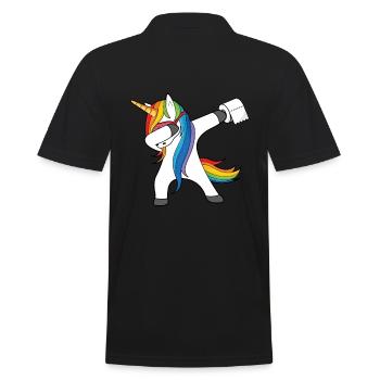 Papier toilette licorne tamponnant motif drôle de licorne - Polo Homme - noir - Dos - Kai (181cm)