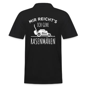 Rasenmäher Garten Gärtner Gärtnerin Geschenkidee - Männer Poloshirt - Schwarz - Hinten - Kai (181cm)