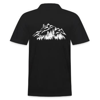 Mountainbike Berge MTB Radfahrer Retro Vintage - Männer Poloshirt - Schwarz - Hinten - Kai (181cm)