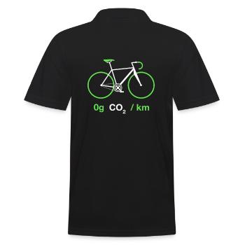 Rennrad Radfahrer CO2 Umwelt Klima Klimaschutz - Männer Poloshirt - Schwarz - Hinten - Kai (181cm)