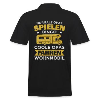 Camping Opa Lustiger Wohnmobil Camper Spruch Retro - Männer Poloshirt - Schwarz - Hinten - Kai (181cm)