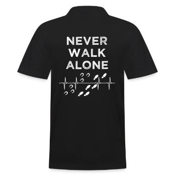 Chevaux de cavalier disant Never Wak Alone Heartbeat - Polo Homme - noir - Dos - Kai (181cm)
