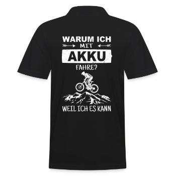 MTB Mountainbike Berge E-Bike Spruch Vintage Retro - Männer Poloshirt - Schwarz - Hinten - Kai (181cm)