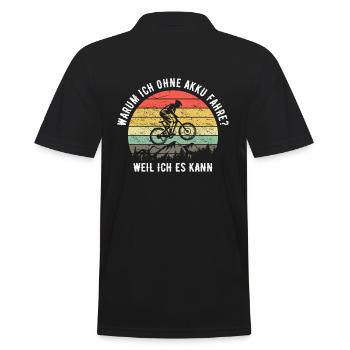 MTB Radfahrer Spruch Fahrrad Radfahren Retro Bike - Männer Poloshirt - Schwarz - Hinten - Kai (181cm)