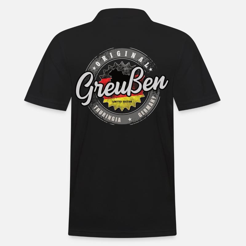 Original Germany Thüringen Greußen - Männer Poloshirt - Schwarz
