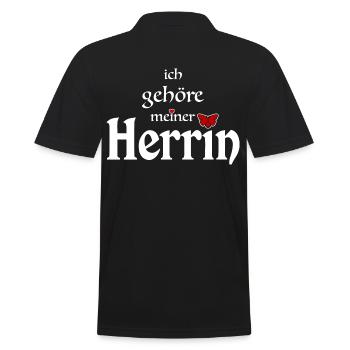Domina Herrin Eigentum - Männer Poloshirt - Schwarz - Hinten - Kai (181cm)