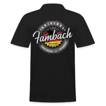 Original Germany Thüringen Fambach - Männer Poloshirt - Schwarz - Hinten - Kai (181cm)