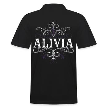 Alivia Nom Prénom Personnalisé - Polo Homme - noir - Dos - Kai (181cm)