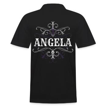 Angela Name Vorname Personalisiert - Männer Poloshirt - Schwarz - Hinten - Kai (181cm)