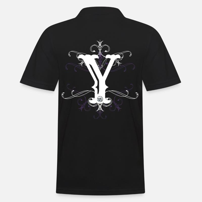 Buchstabe Y Ypsilon Buchstabe-Y - Männer Poloshirt - Schwarz