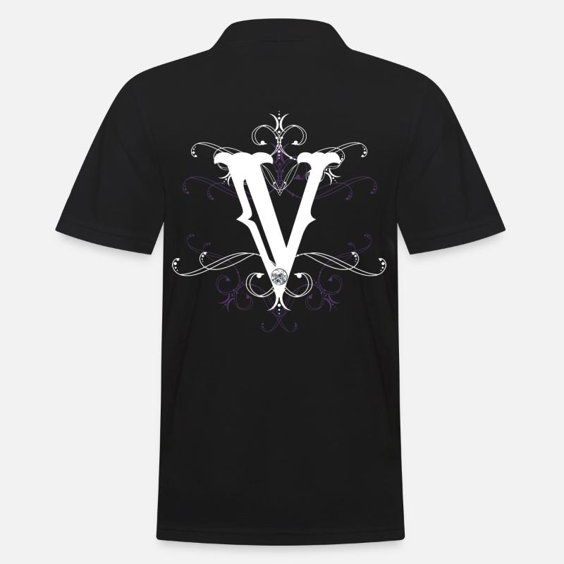Buchstabe V Buchstabe-V - Männer Poloshirt - Schwarz