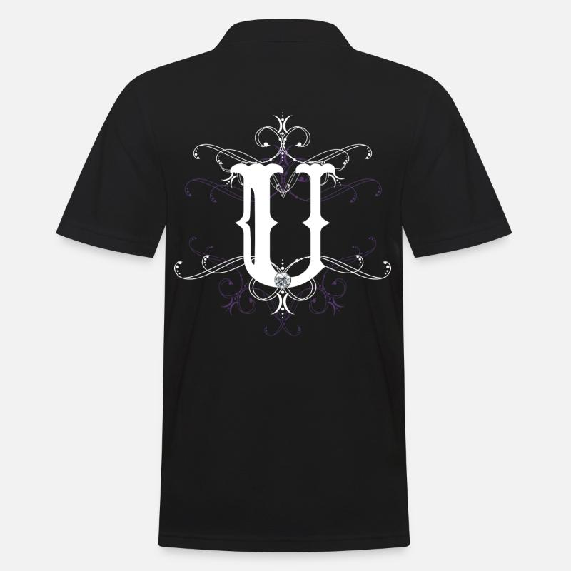 Buchstabe U Buchstabe-U - Männer Poloshirt - Schwarz
