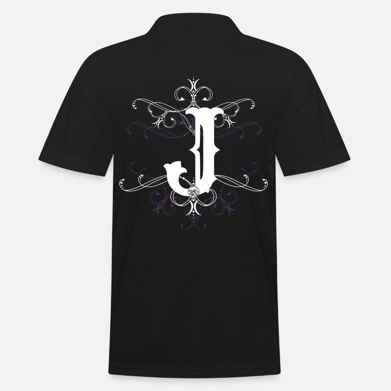 Buchstabe J Buchstabe-J - Männer Poloshirt - Schwarz