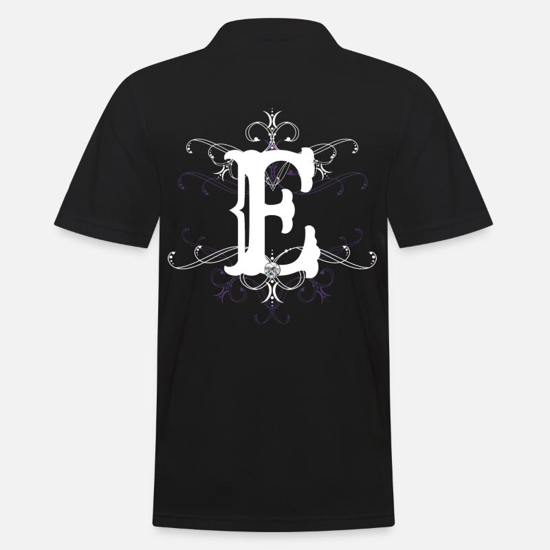 Letter E (E) - Men's Polo Shirt - black