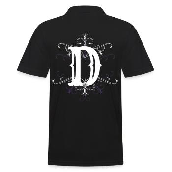 Letter D, point (D) - Men's Polo Shirt - black - Back - Kai (181cm)