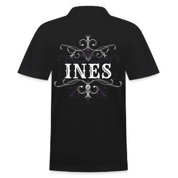 Ines Surname First Name Personalized - Men's Polo Shirt - black - Back - Kai (181cm)