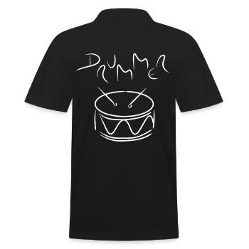 Drummer drummer drum drums music band - Men's Polo Shirt - black - Back - Kai (181cm)