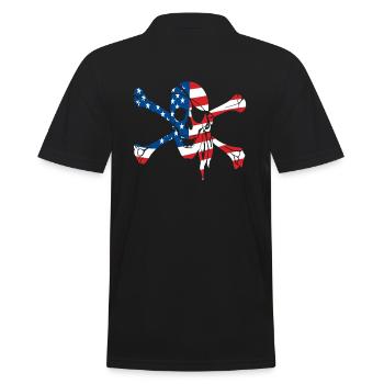 Piratenflagge - Männer Poloshirt - Schwarz - Hinten - Kai (181cm)